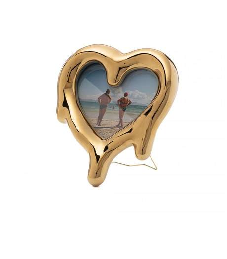 Seletti Melted Heart Gold - Mirror and Photo Frame