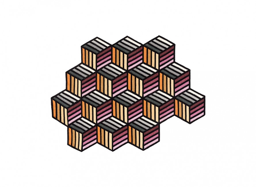 Gan Rugs Parquet Hexagon Rug