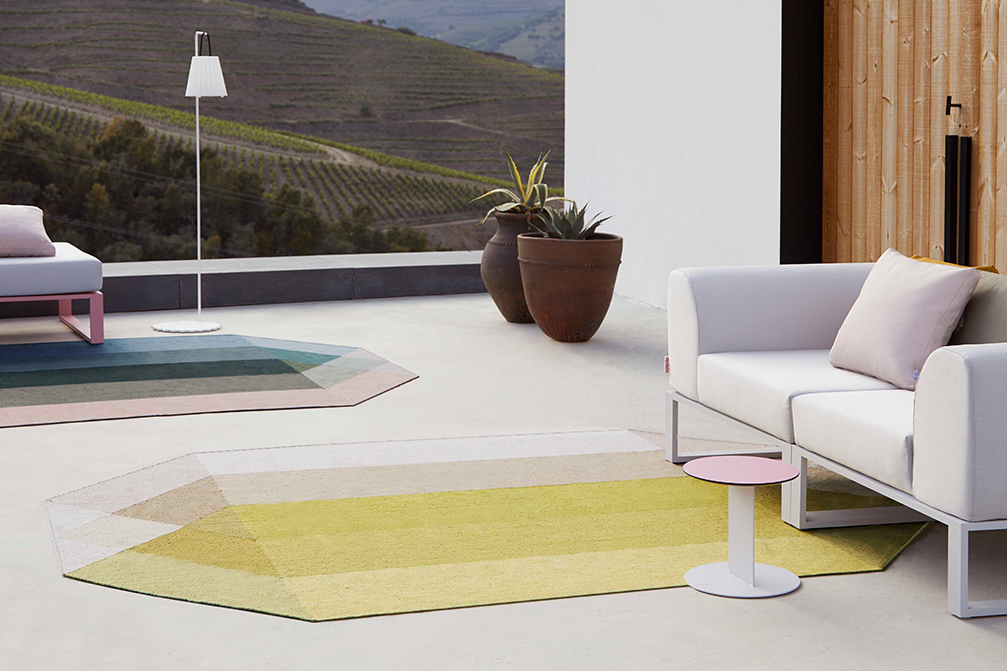 Gan Rugs Diamond Rug Outdoor Pink-Yellow