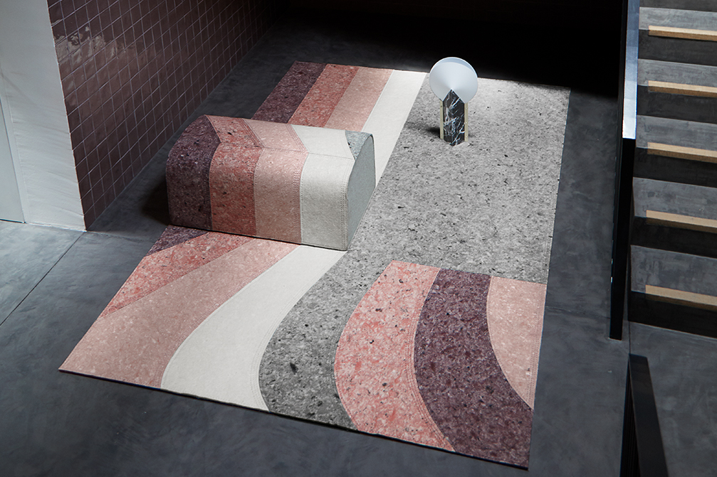 Gan Rugs Nuances Rug Curve Burgundy