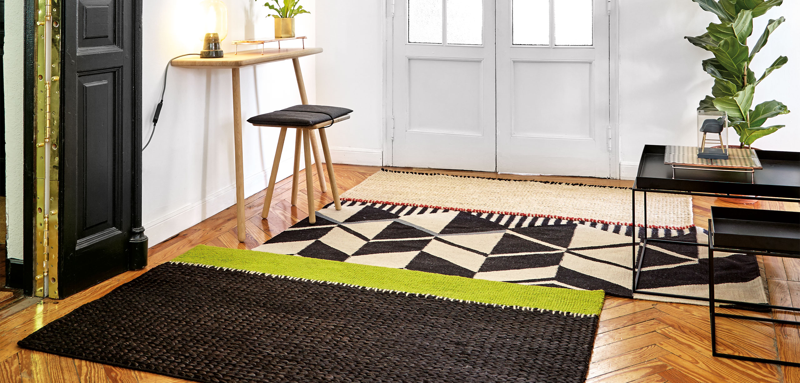 Gan Rugs Rustic Chic Rug Geo Pistachio