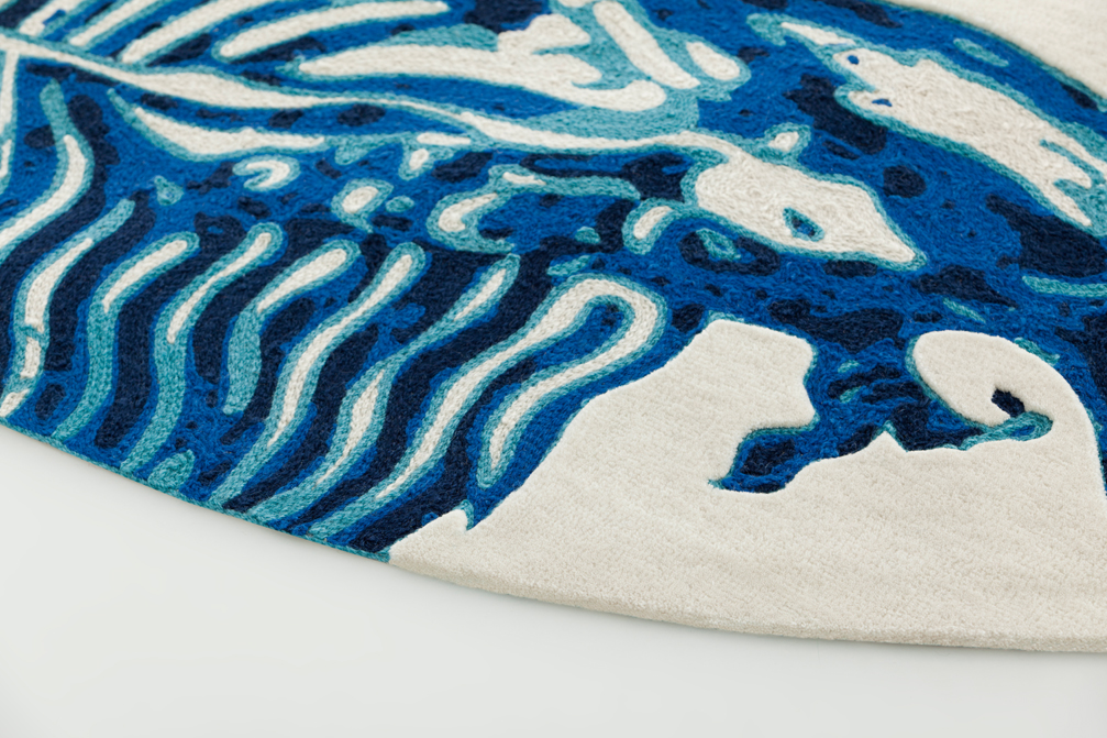 Gan Rugs Blue China Rug White