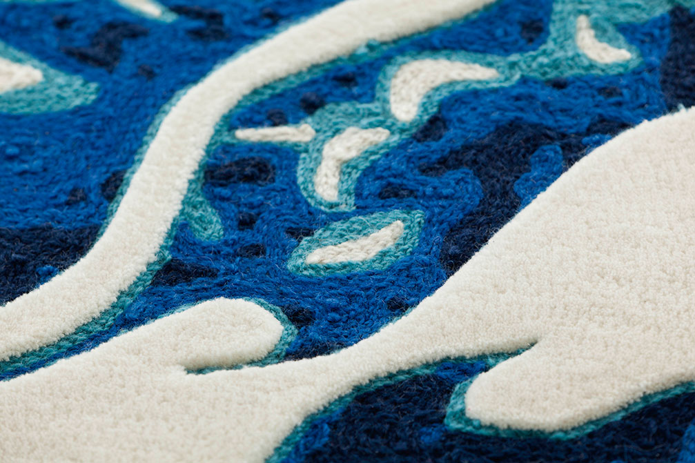 Gan Rugs Blue China Rug White