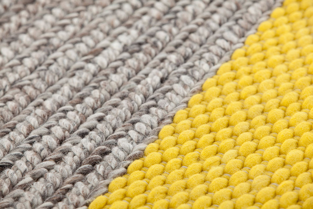 Gan Rugs Mangas Space Rug Plait Yellow