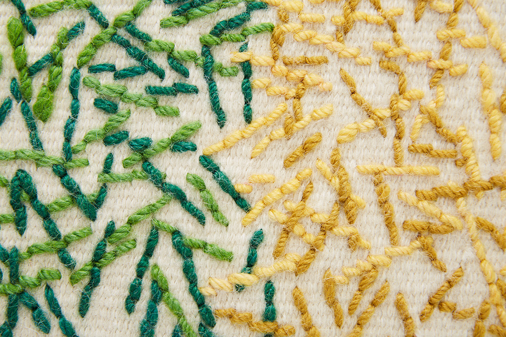 Gan Rugs Backstitch Rug Calm Green