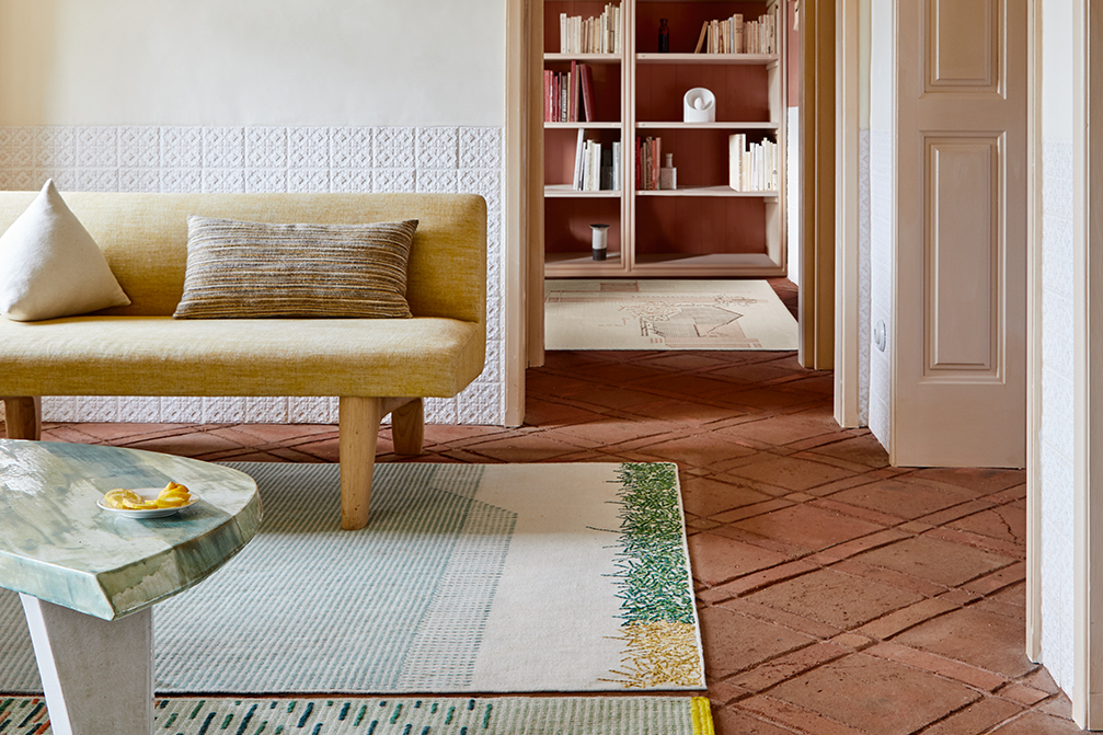 Gan Rugs Backstitch Rug Calm Green