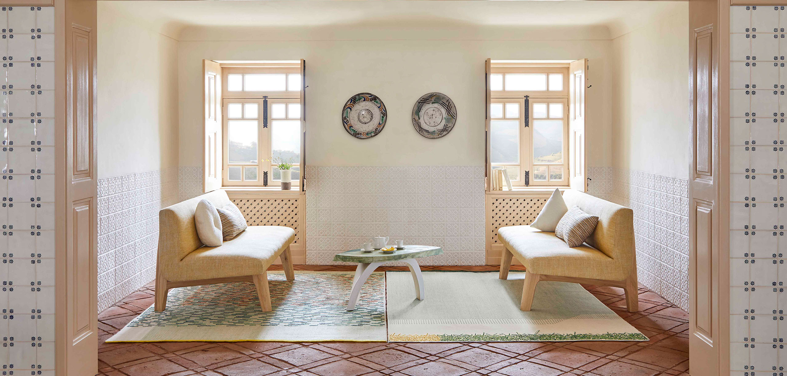 Gan Rugs Backstitch Rug Calm Green