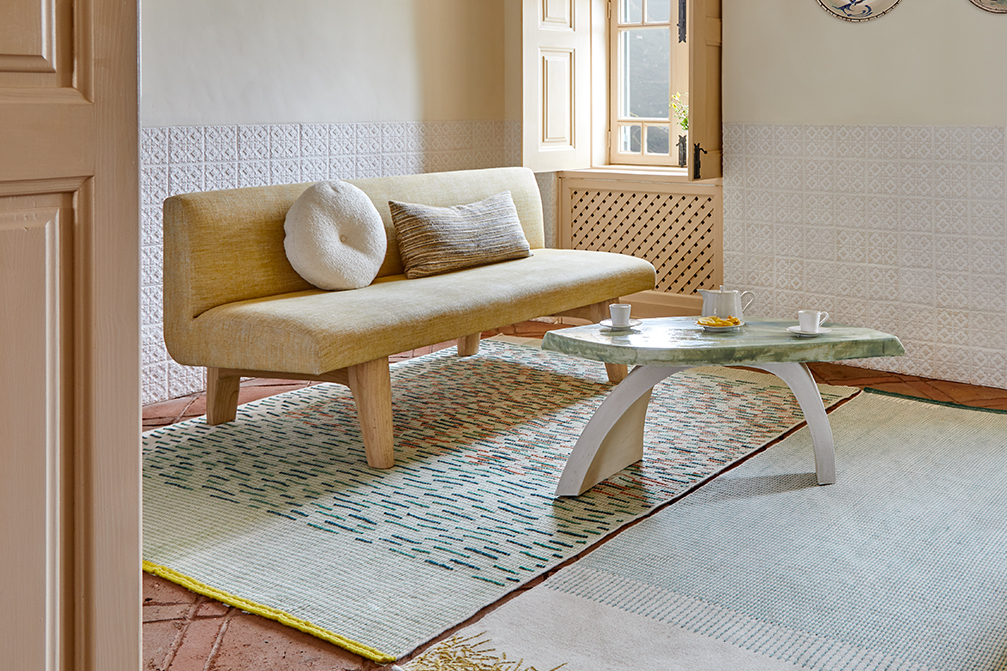 Gan Rugs Backstitch Rug Busy Green