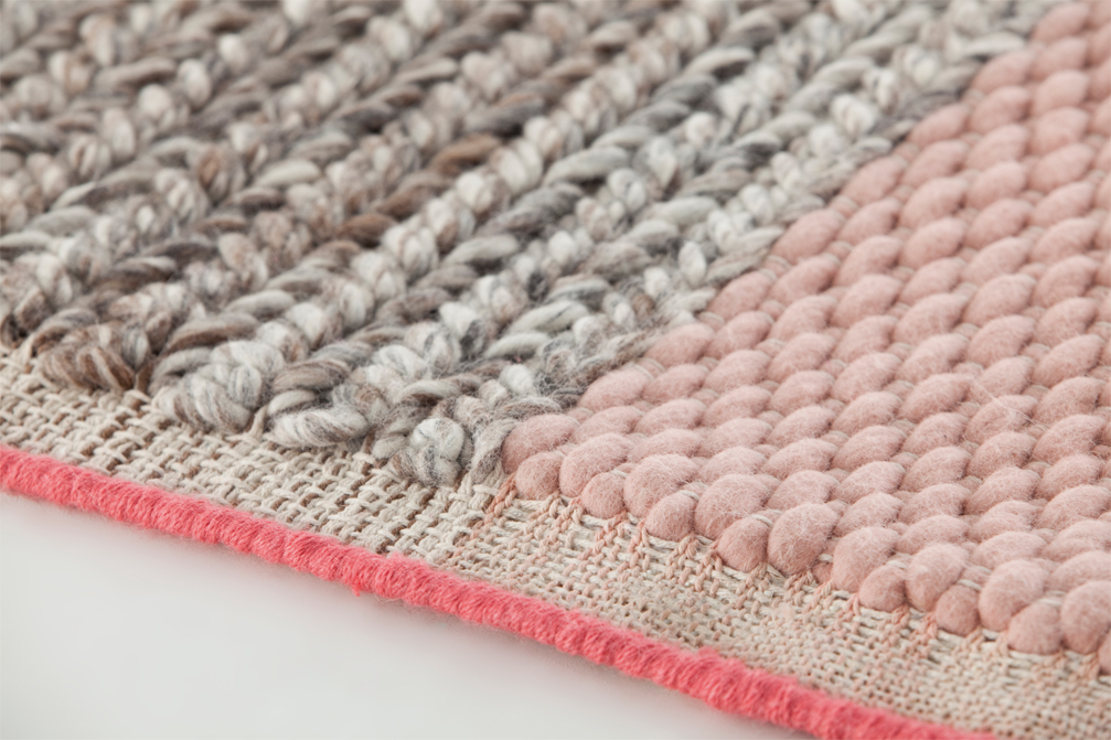 Gan Rugs Mangas Space Rug Plait Square Pink