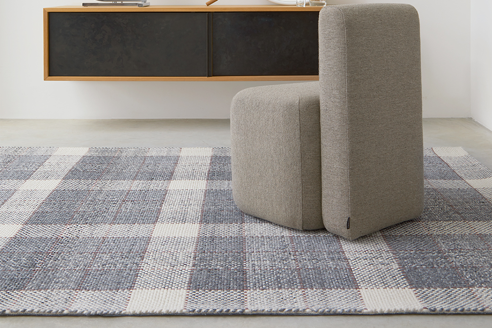 Gan Rugs Cuadros Grey-Rust Rug