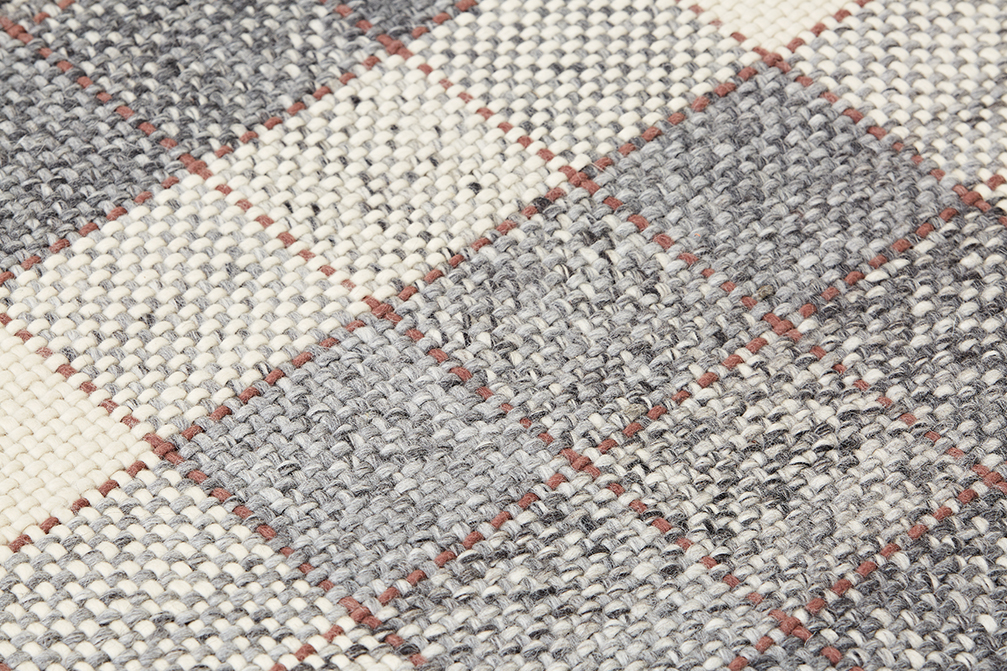 Gan Rugs Cuadros Grey-Rust Rug