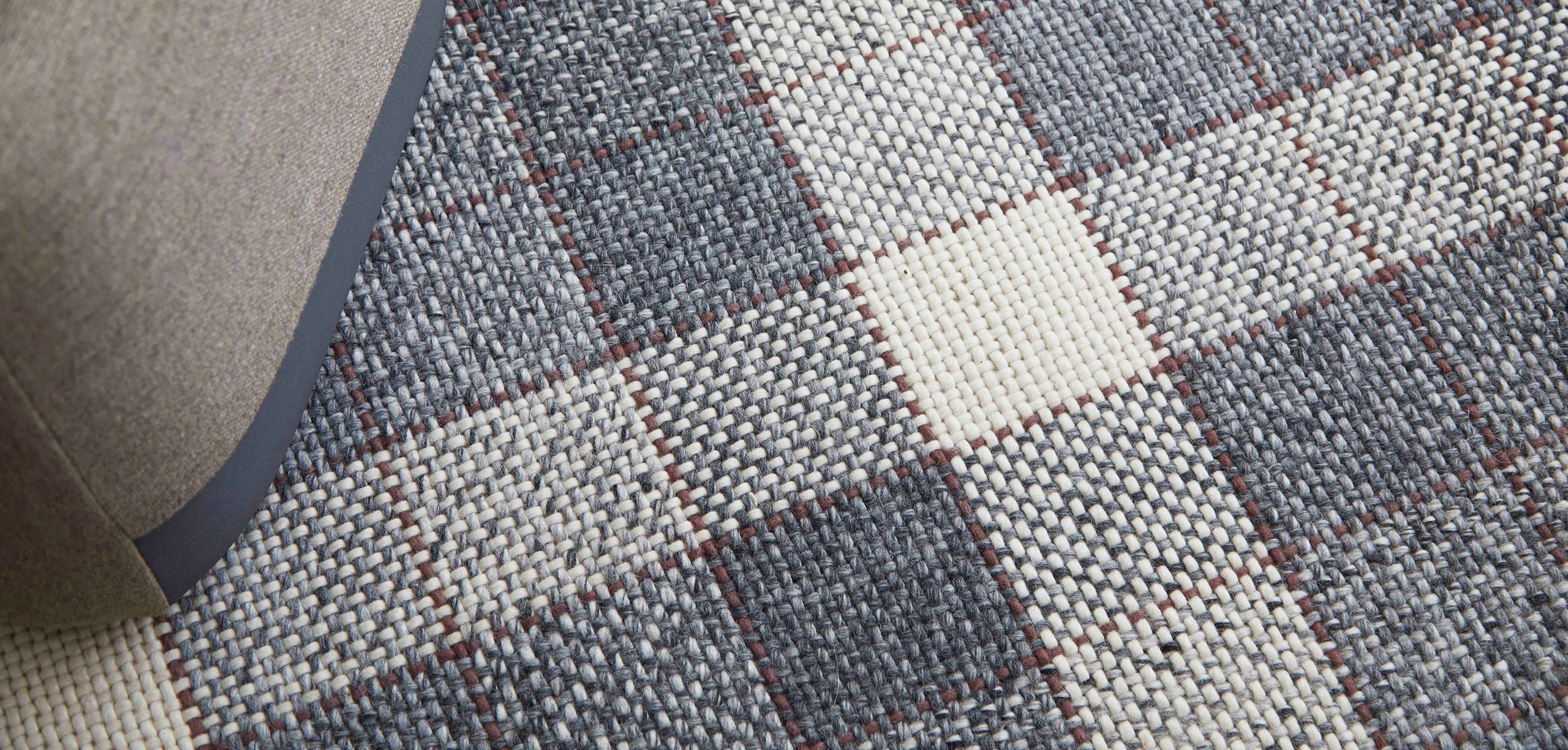 Gan Rugs Cuadros Grey-Rust Rug