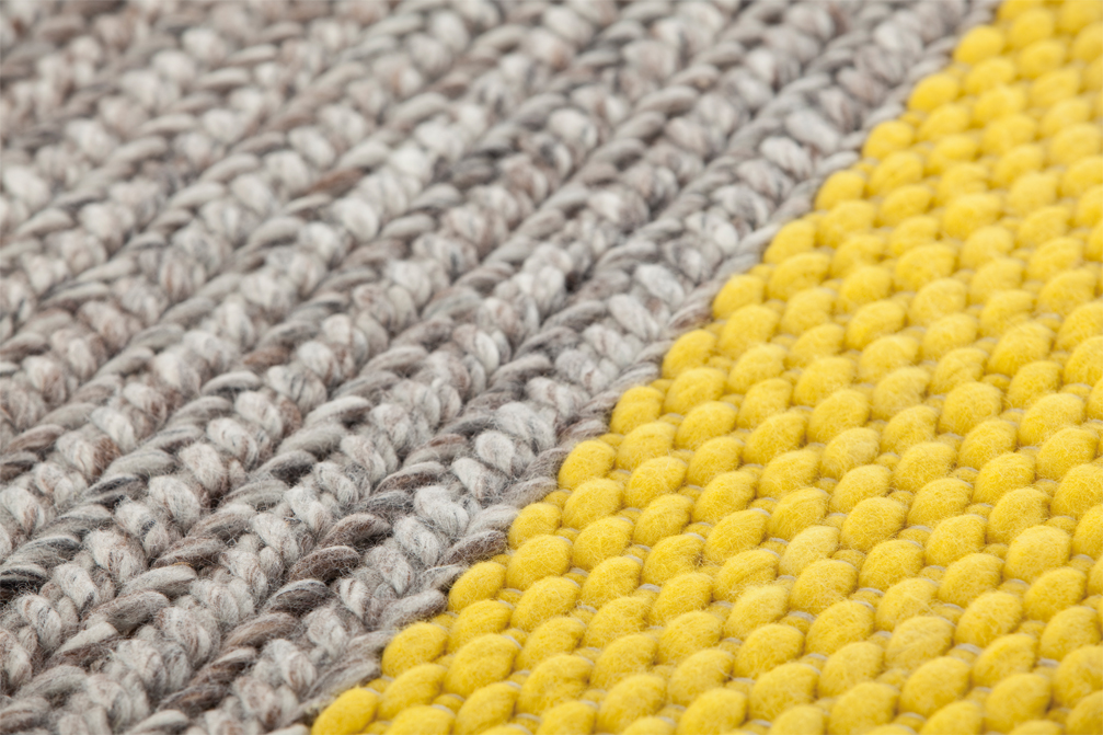 Gan Rugs Mangas Space Rug Plait Square Yellow