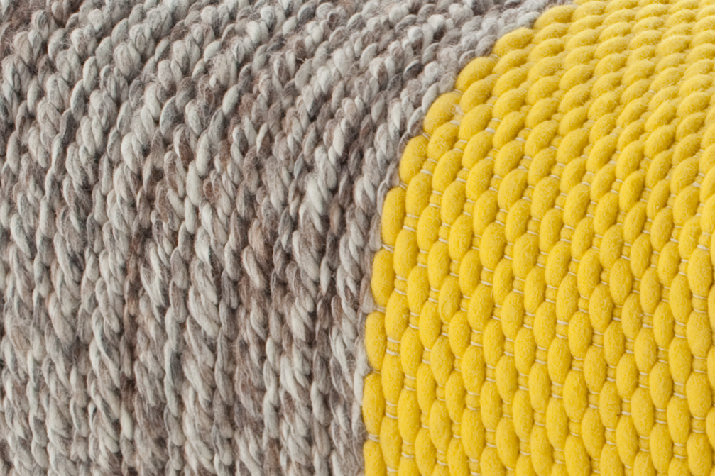 Gan Rugs Mangas Space Pouf Plait Yellow