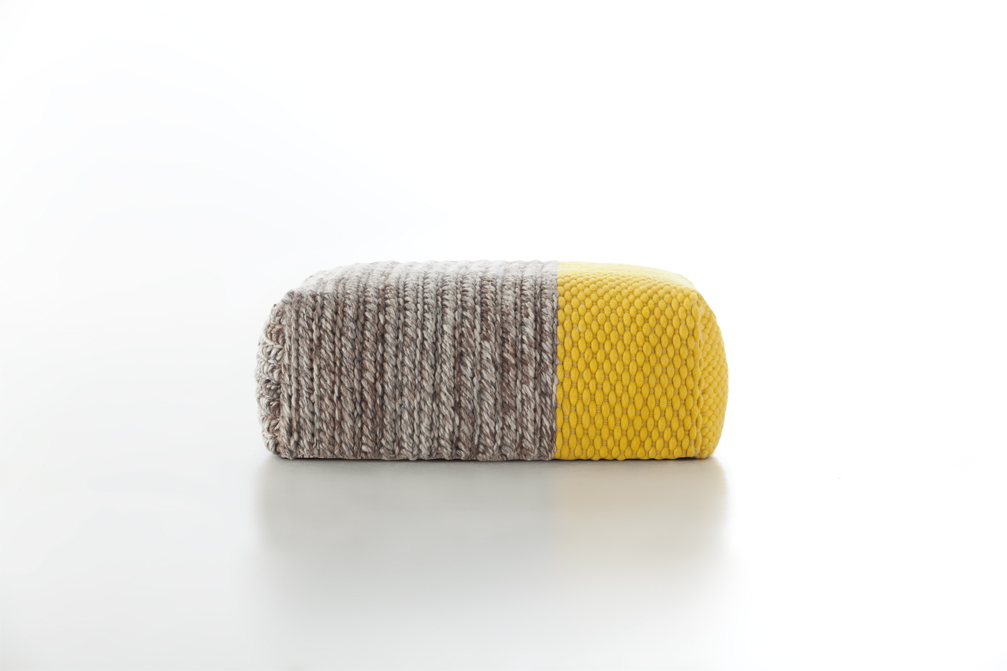 Gan Rugs Mangas Space Pouf Plait Yellow