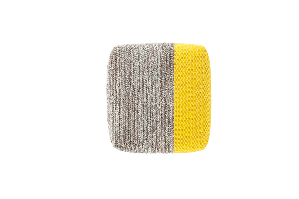 Gan Rugs Mangas Space Pouf Plait Yellow