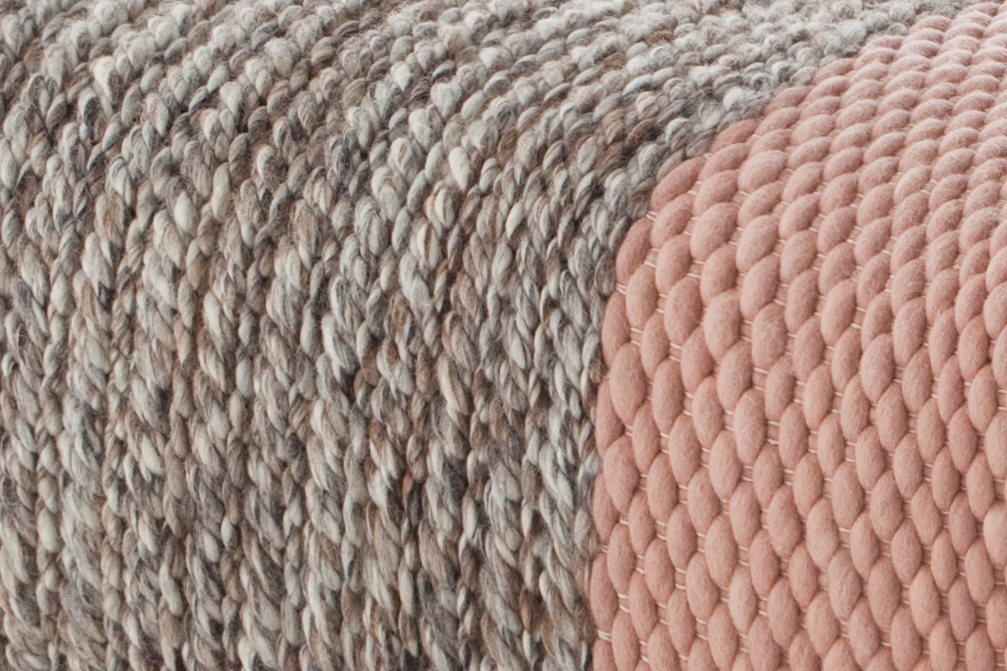 Gan Rugs Mangas Space Pouf Plait Pink