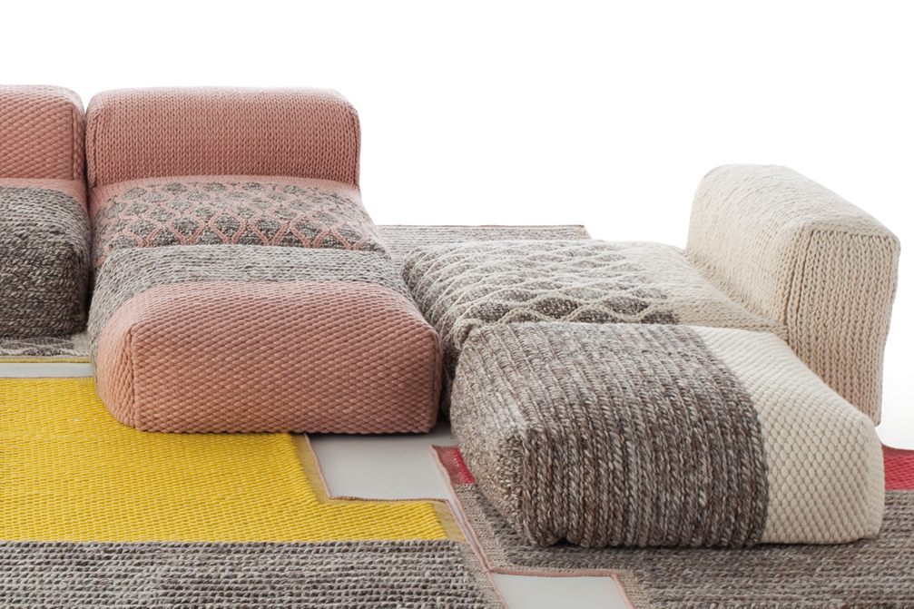 Gan Rugs Mangas Space Pouf Plait Pink