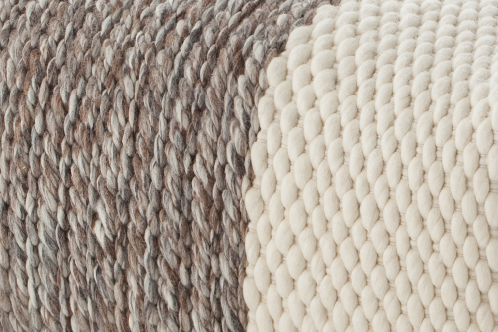 Gan Rugs Mangas Space Pouf Plait Ivory