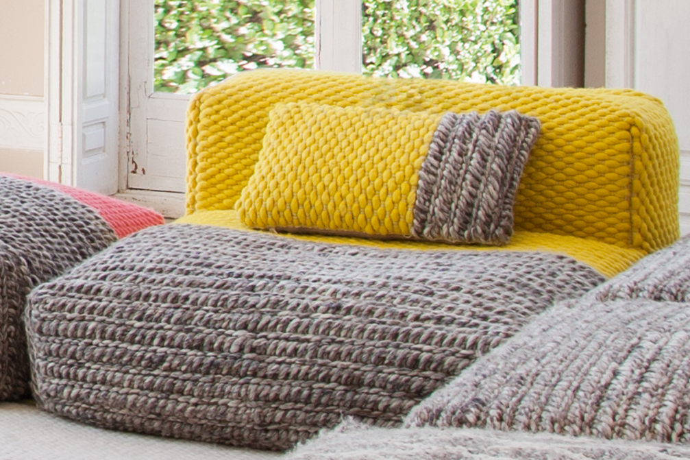 Gan Rugs Mangas Space Cushion Plait Yellow