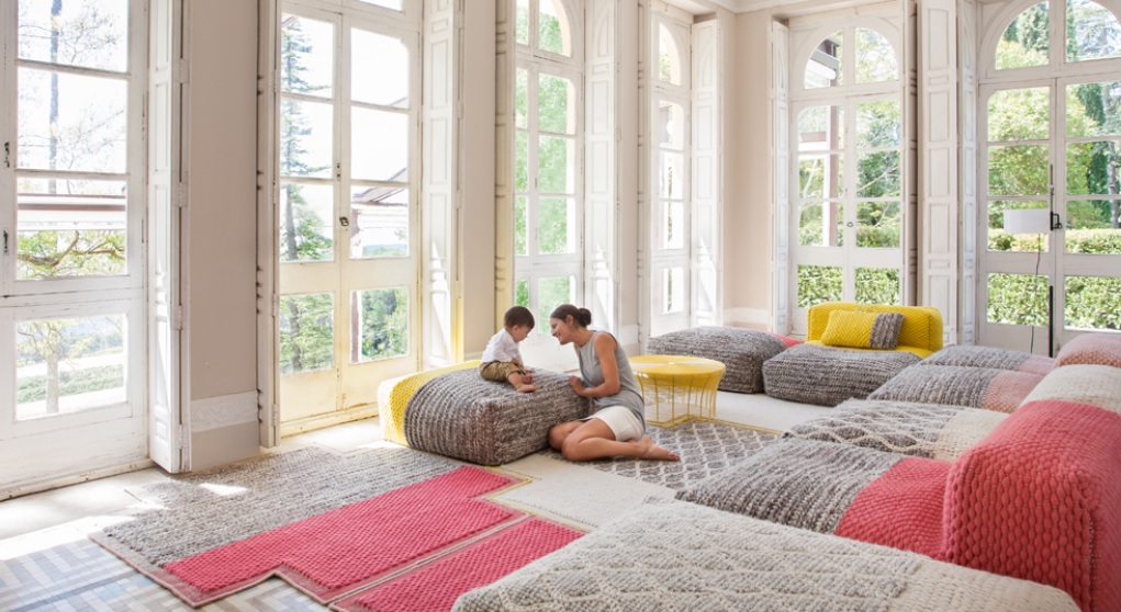 Gan Rugs Mangas Space Cushion Plait Coral