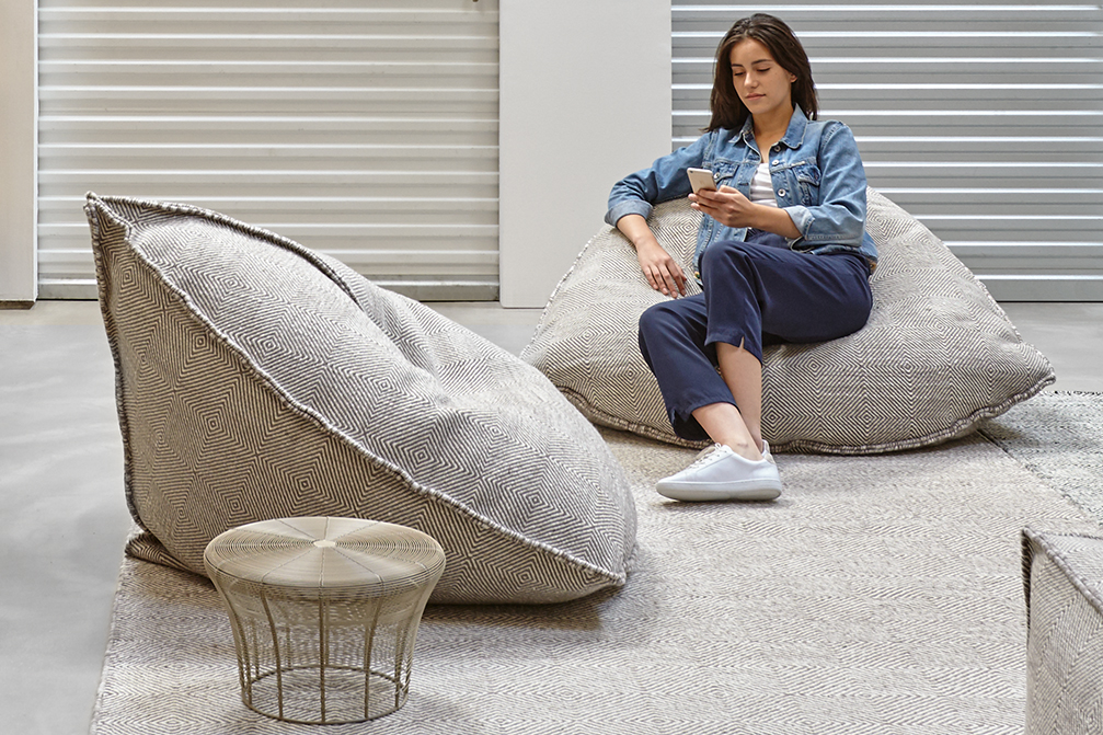 Gan Rugs Sail Pouf Taupe