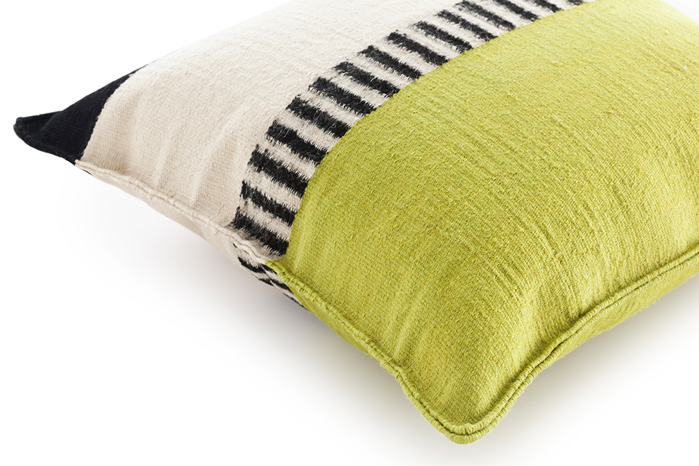 Gan Rugs Rustic Chic Cushion Geo Pistachio