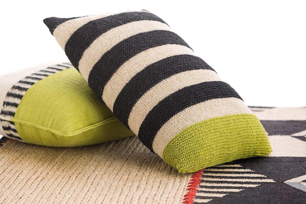 Gan Rugs Rustic Chic Cushion Geo Pistachio 40x70cm