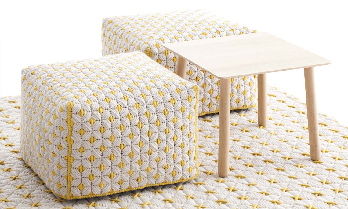 Gan Rugs Silai Pouf White