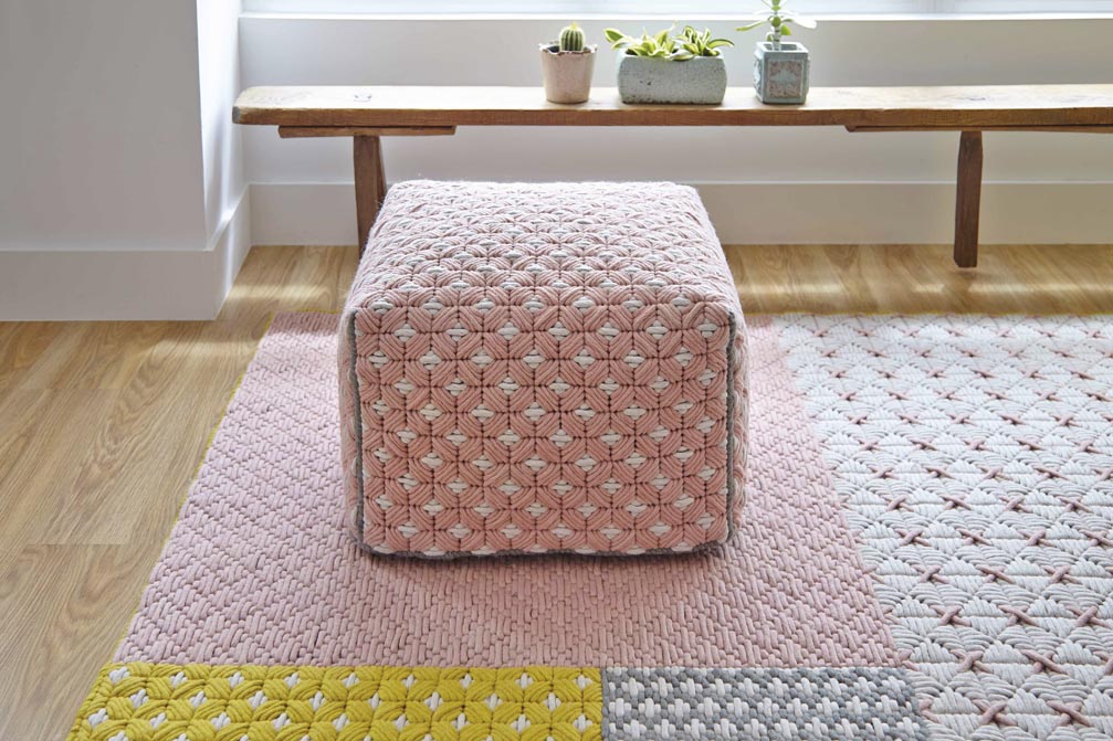 Gan Rugs Silai Pouf Rose