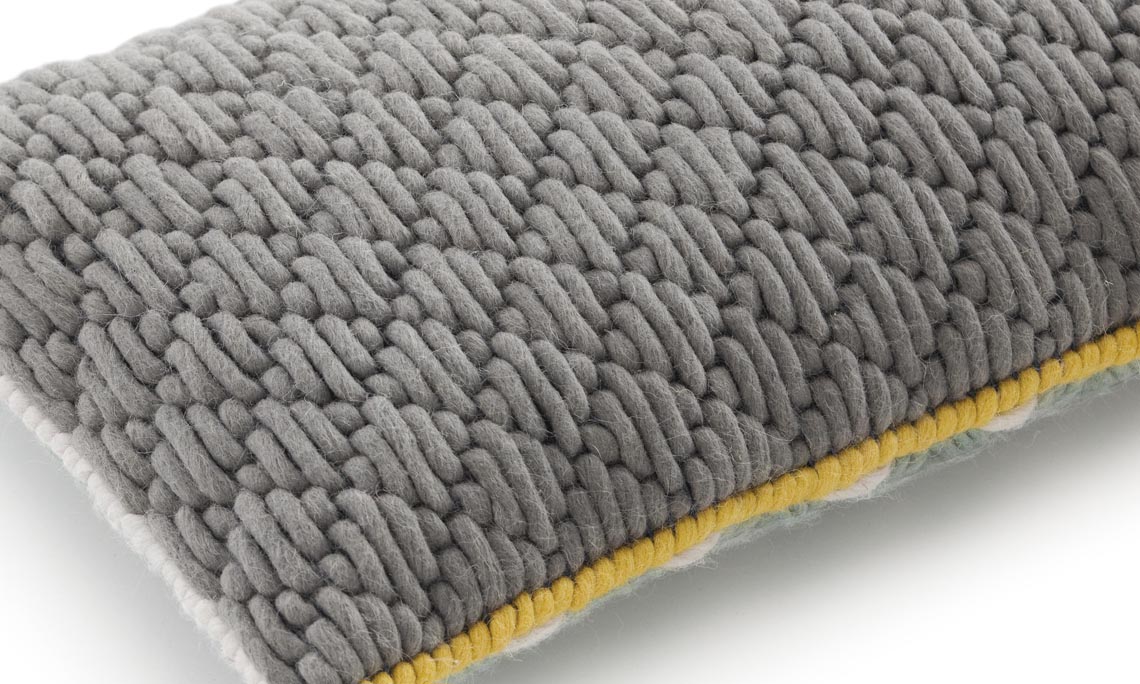 Gan Rugs Silai Cushion Celadon-Light Grey