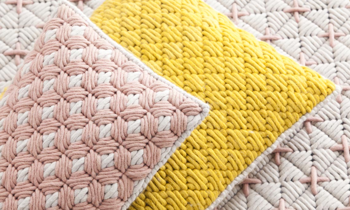 Gan Rugs Silai Cushion Rose-Light grey