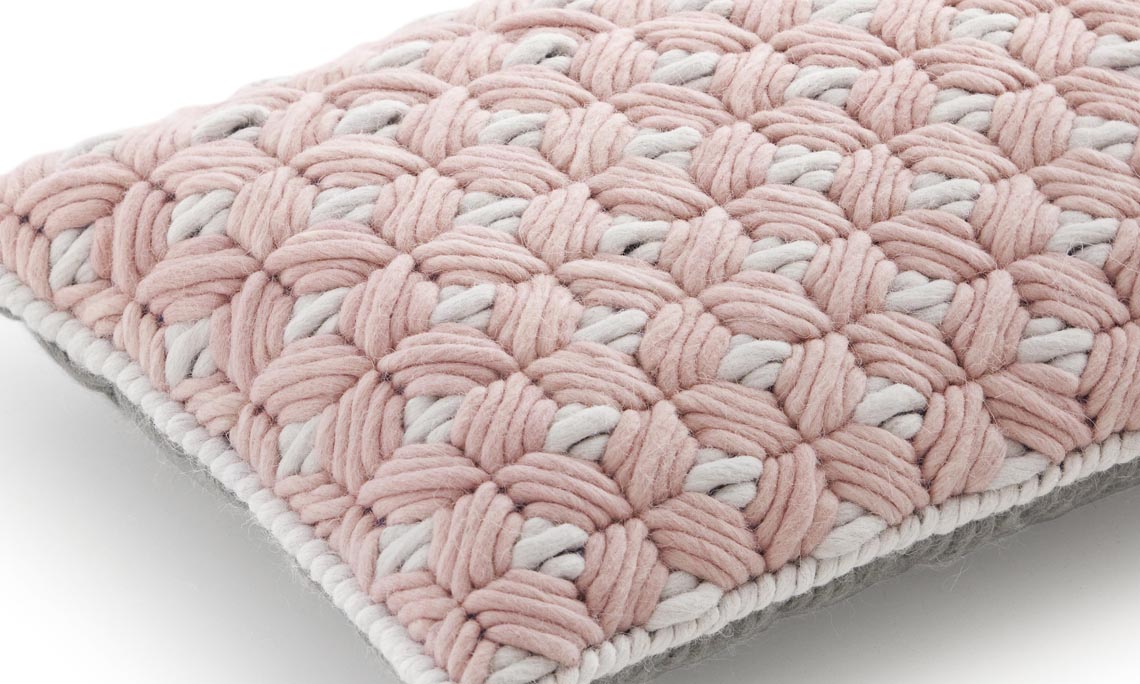 Gan Rugs Silai Cushion Rose-Light grey