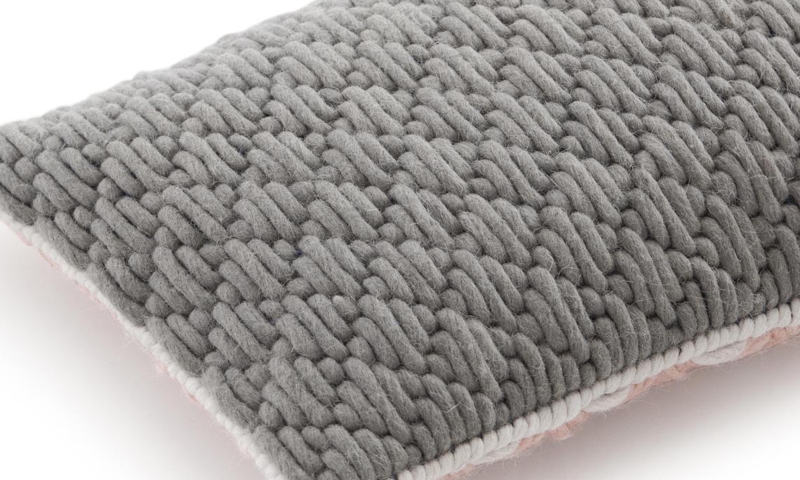 Gan Rugs Silai Cushion Rose-Light grey