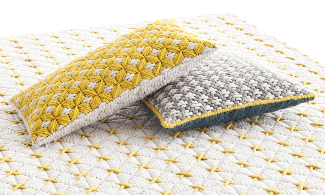 Gan Rugs Silai Cushion Light grey-Blue