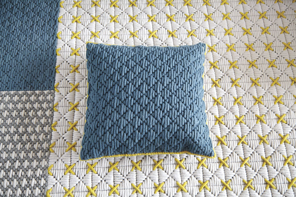 Gan Rugs Silai Cushion Light grey-Blue