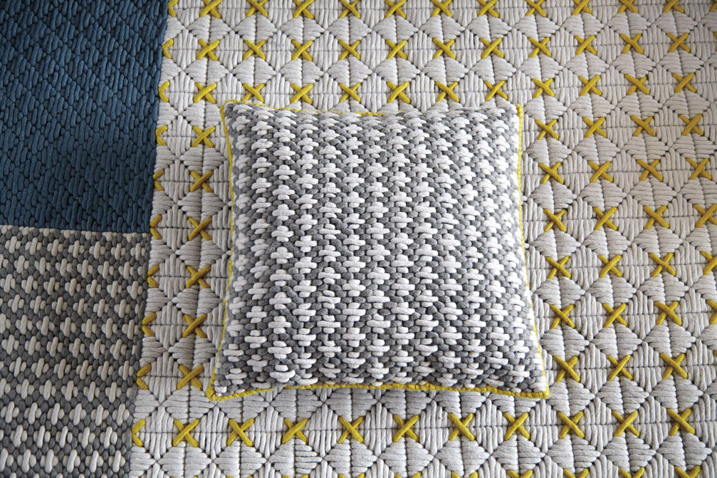 Gan Rugs Silai Cushion Light grey-Blue