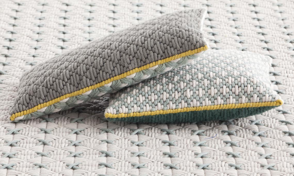 Gan Rugs Silai Cushion Celadon-Green