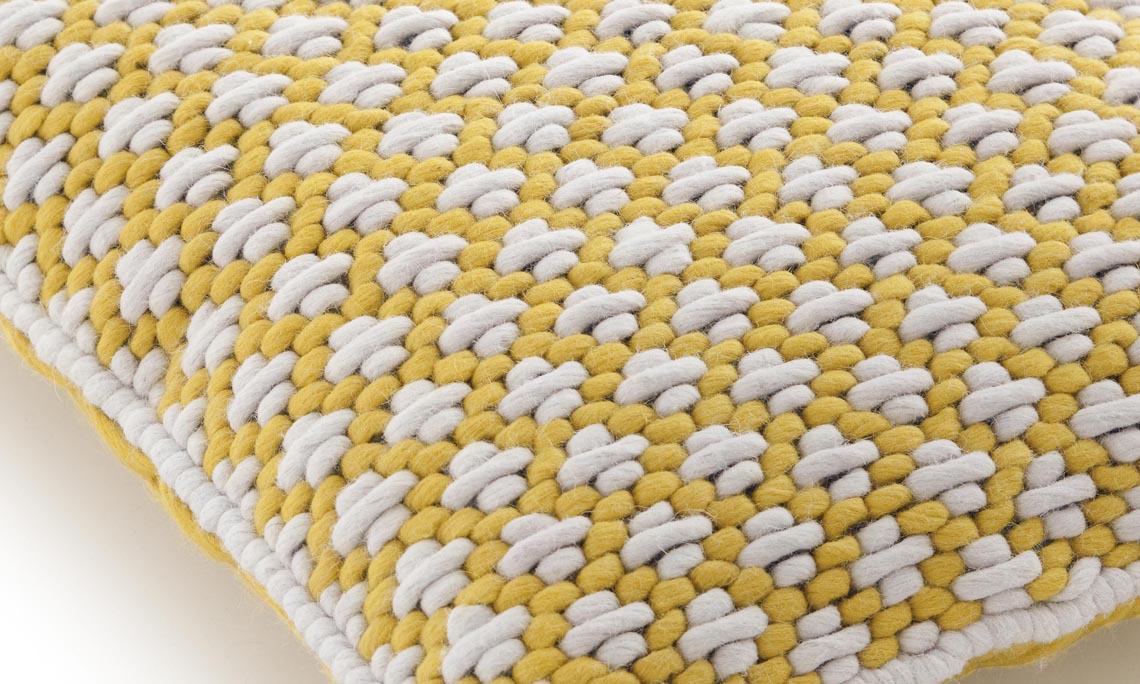 Gan Rugs Silai Cushion Yellow-Yellow