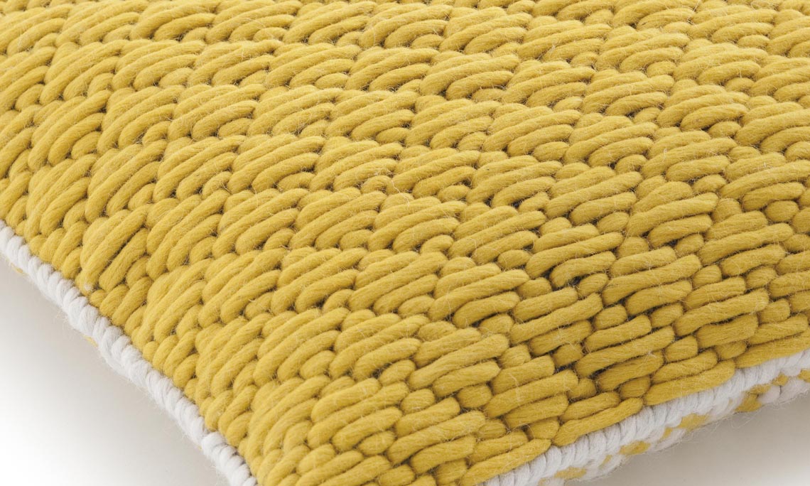 Gan Rugs Silai Cushion Yellow-Yellow