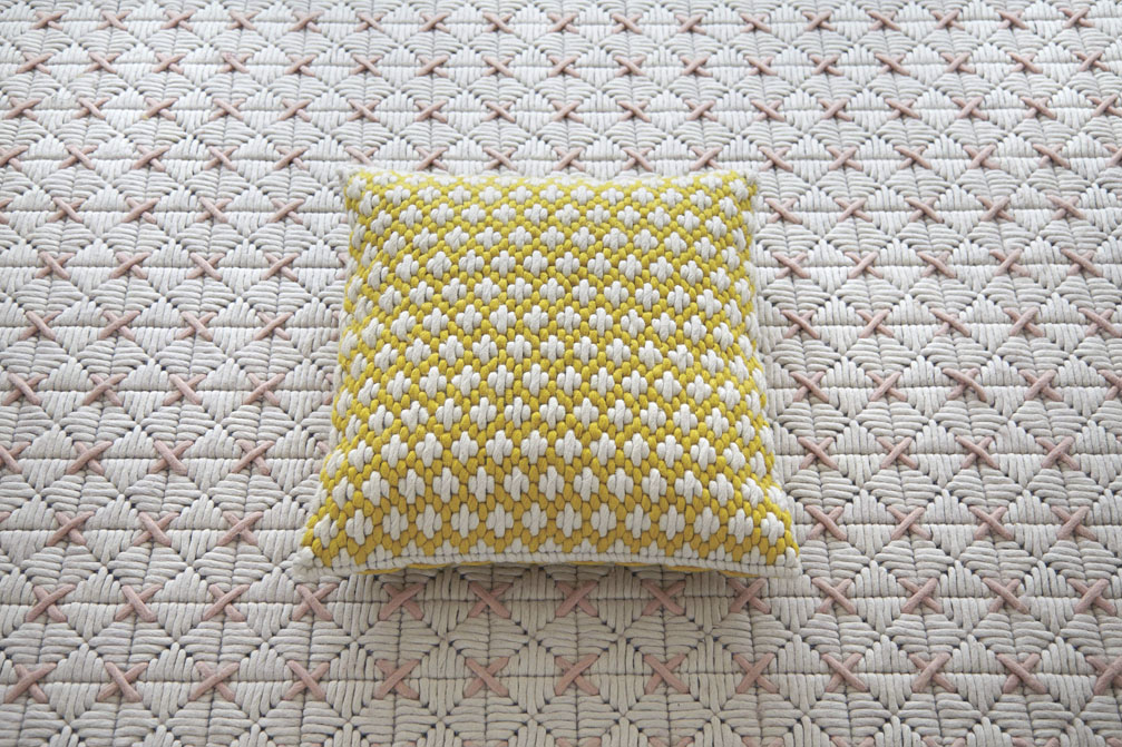 Gan Rugs Silai Cushion Yellow-Yellow