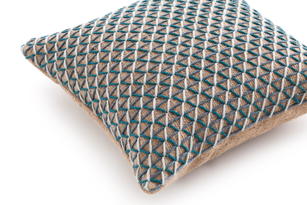 Gan Rugs Raw Cushion Blue 50x50cm