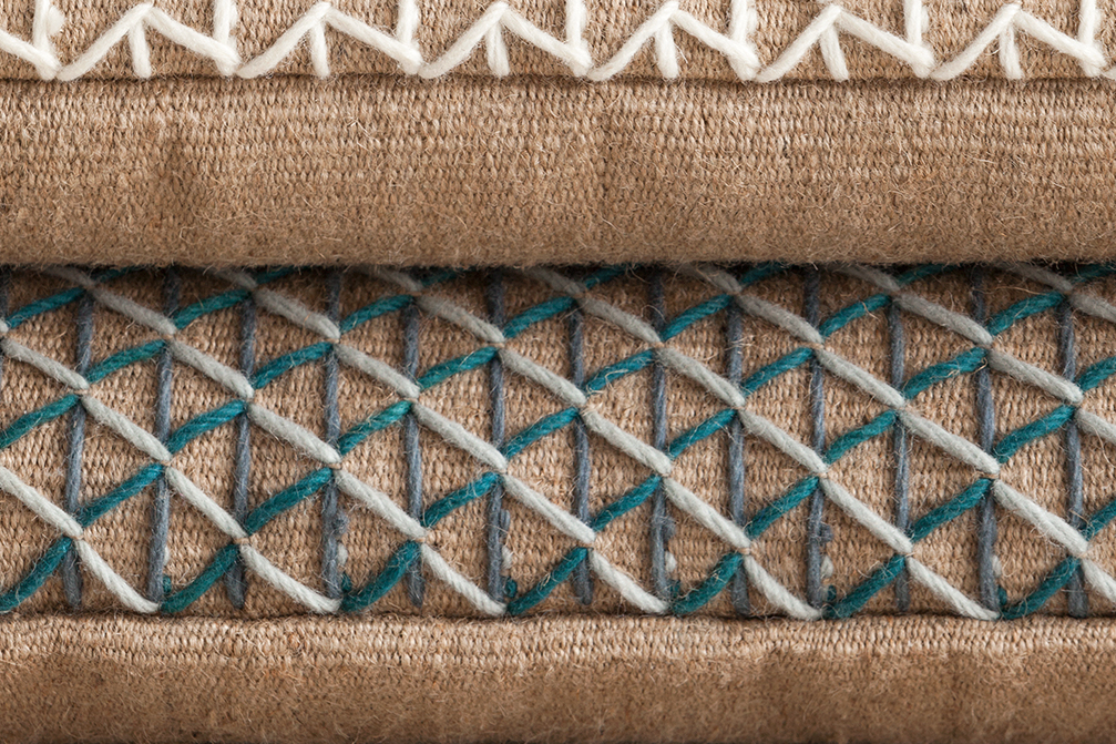 Gan Rugs Raw Cushion Blue 50x50cm
