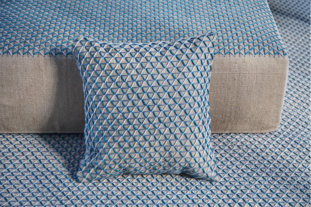 Gan Rugs Raw Cushion Blue 50x50cm