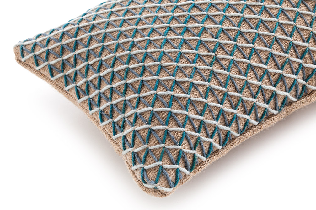 Gan Rugs Raw Cushion Blue 70x40cm