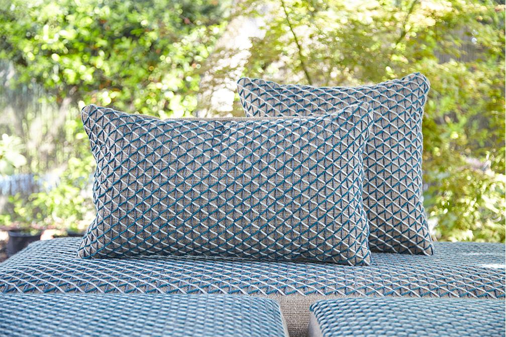 Gan Rugs Raw Cushion Blue 70x40cm