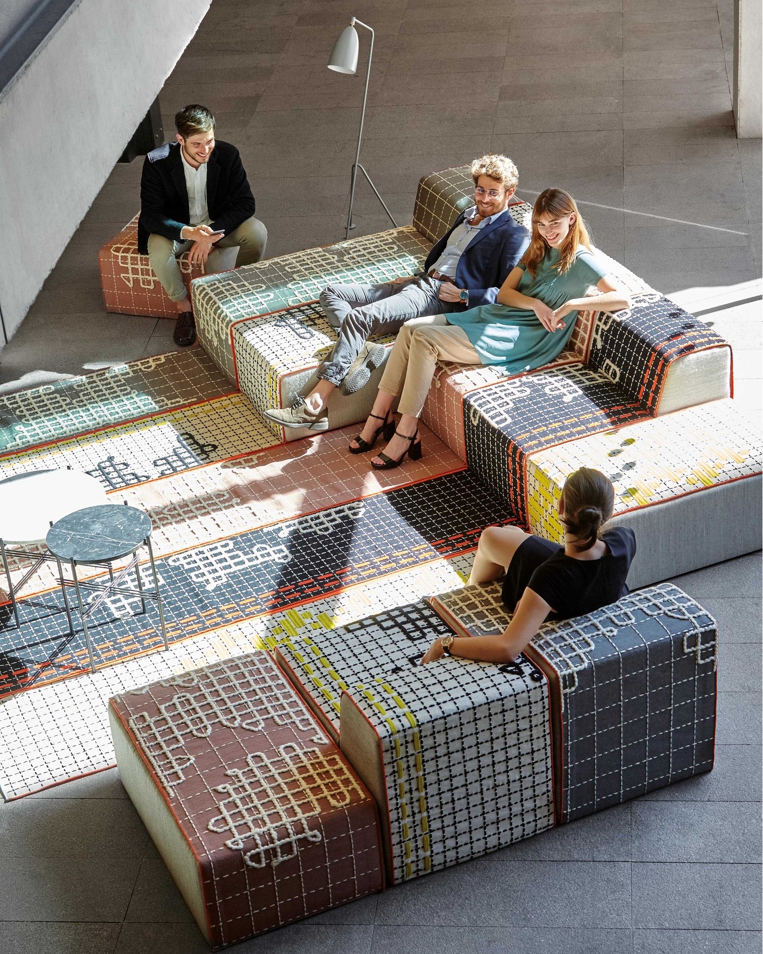 Gan Rugs Bandas Rug Turquoise 180x250cm