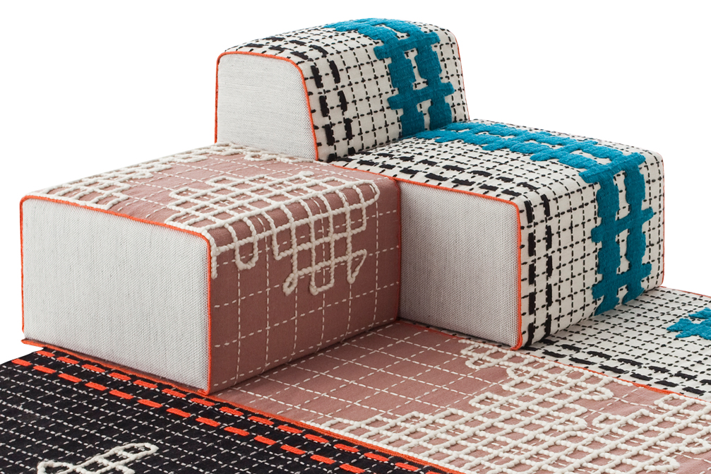 Gan Rugs Bandas Small Pouf A Pink