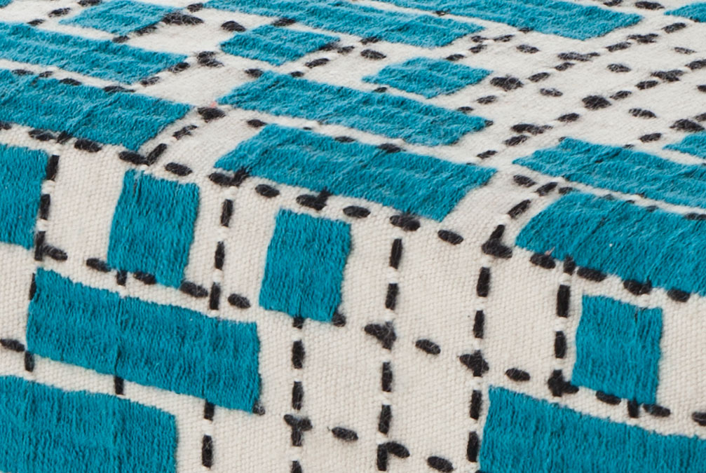 Gan Rugs Bandas Small Pouf C Turquoise