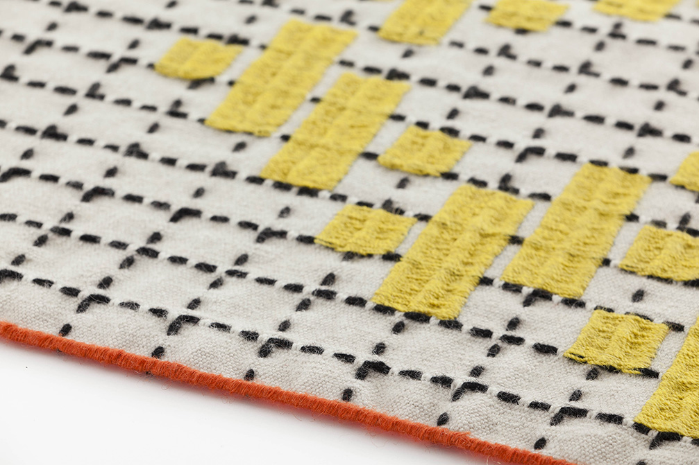 Gan Rugs Bandas Small Pouf C Yellow